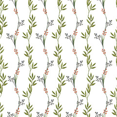Pattern of elements from Watercolor clip art collection 4