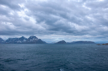 Fototapeta premium Norwegian landscapes from the mountain tops and the sea