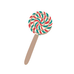 A lollipop.Delicious Christmas sweetness. Simple Vector illustration