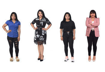Obraz premium he same woman with different outfit on white background