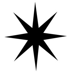 Black compass symbol on isolated background