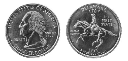 Quarter dollar coin