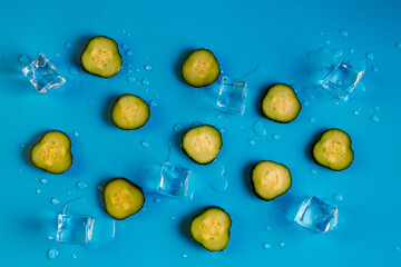 Very green and lots of garden cucumber slices.