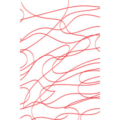 Abstract red doodle poster, hand drawn card, infinity line, vector