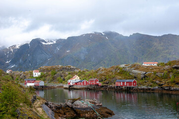 Fototapeta premium Norwegian fjord landscapes from the mountains and the sea