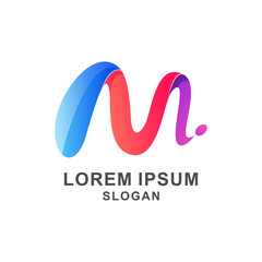 M logo colorful with modern concept 