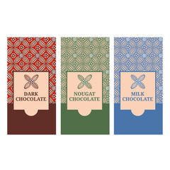 Vector Set Of Chocolate Bar Package Designs