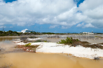 Grand Turk Island Brown Lagoon And A Cruise Ship