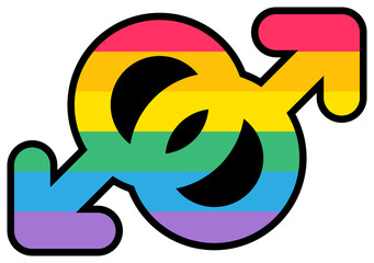 Homosexual lgbtqi rainbow color male mark vector