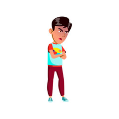 angry asian boy screaming at sister on playground cartoon vector. angry asian boy screaming at sister on playground character. isolated flat cartoon illustration