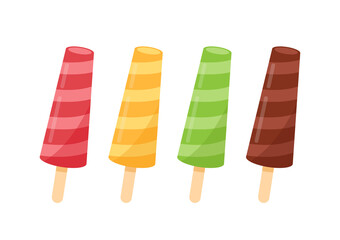 Ice pop cartoon vector. Ice pop on white background.
