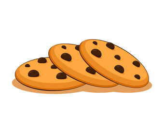 Cookie cartoon vector. Cookie vector on white background.