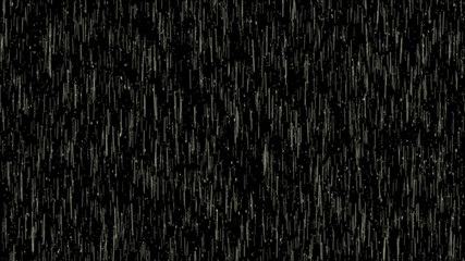 Abstract background of heavy rain on the background of flying snowflakes. 4K. Winter landscape background. Isolated black background.