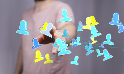 videoconference group of people talking in social network