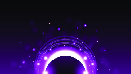 Sun Eclipse Purple Fire Dark Background Vector Moon Design Style Space Science Glow Light