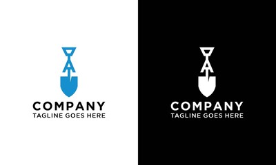 Shovel and initial letter A logo, Garden, Botany, Nature, Seed, Plant Logo Design