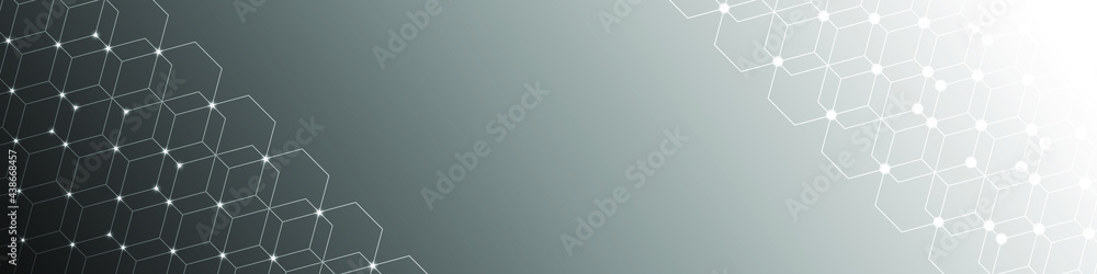 Poster hexagons pattern. abstract geometric background with simple hexagonal elements. technology or scienc