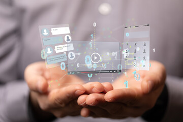 Interface web application in hand