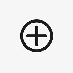 Obraz premium Add button Line icon for website and apps UI design. Plus sign for medical, healthcare, app development concepts.