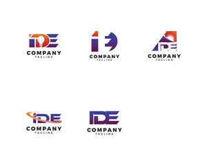 Fototapeta premium Set of Initial Letter IDE Logo Template Design