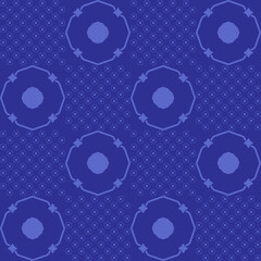 Abstract  circle line patterns on blue background, Abstract vector wallpaper, Seamless pattern background.