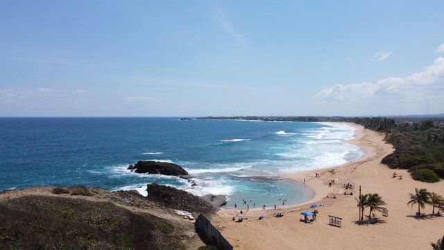 Aerial view of Poza del Obispo beach.