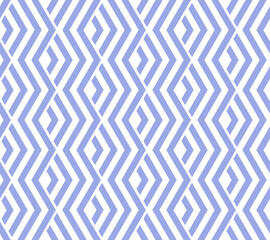 Abstract geometric pattern with stripes, lines. Seamless vector background. White and blue ornament. Simple lattice graphic design