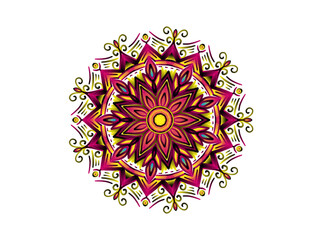gold pink and purple mandala ornament