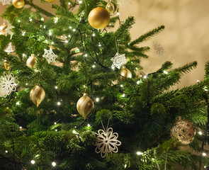 Christmas tree decorated with baubles