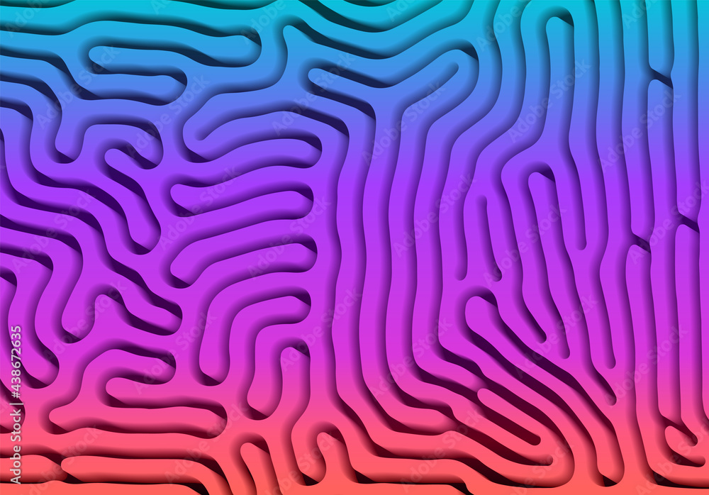 Poster Abstract background with optical illusion generative pattern and vibrant fluid psychedelic colors