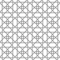Islamic pattern grey lines with white background, Vector Illustration