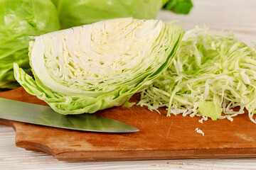Cabbage and green vegetables for salad