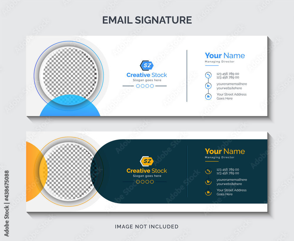 Wall mural Creative company business email signature template or email footer and personal social media cover Premium Vector