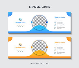 Email signature design or email footer and personal Facebook cover Premium Vector ads - obrazy, fototapety, plakaty
