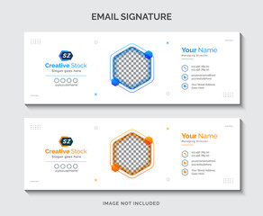 Company business email signature template or email footer design Premium Vector