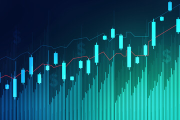 2d rendering Stock market online business concept. business Graph 
