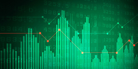 2d rendering Stock market online business concept. business Graph 