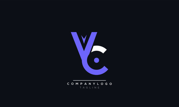 VC initials monogram letter text alphabet logo design