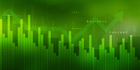 2d rendering Stock market online business concept. business Graph 