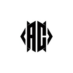 AC Logo monogram with shield shape designs template