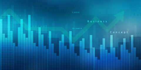 2d rendering Stock market online business concept. business Graph 