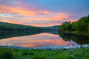 Sunrise with reflections, Lake Wilson, Northwest Arkansas