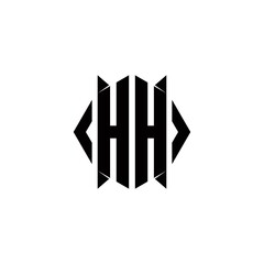 HH Logo monogram with shield shape designs template
