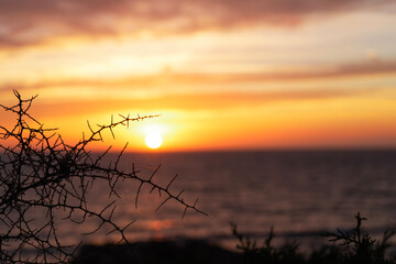 sunset over the lake