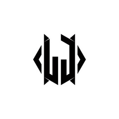 LJ Logo monogram with shield shape designs template