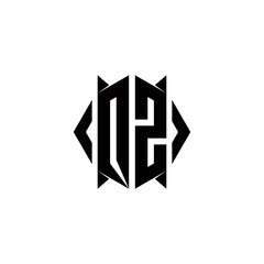 QZ Logo monogram with shield shape designs template