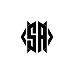 SA Logo monogram with shield shape designs template