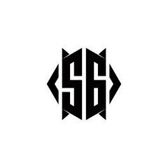 SG Logo monogram with shield shape designs template