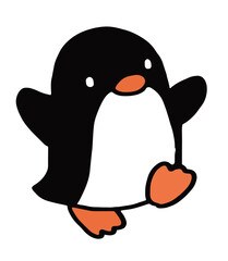 シンプルで可愛いペンギンのイラスト　アイコン