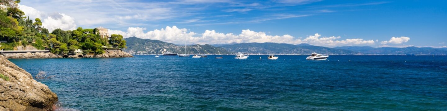 Baia Cannone panorama, Portofino, Genoa, Italy
